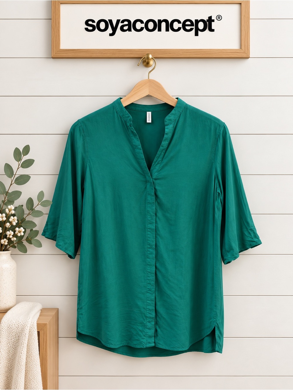 SOYACONCEPT tunicGreen Blouse XS Lightweight Minimal Chic